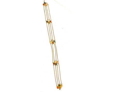 Vintage agate and gilt belt, 27 inches long