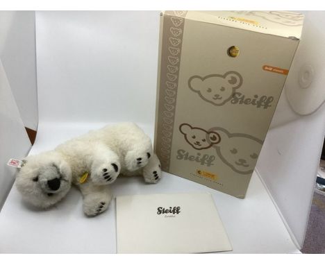 Steiff German Knut white tag polar Alpaca Master piece 036996 30cm 2535/3000 with glass eyes and rotating movement manual wit