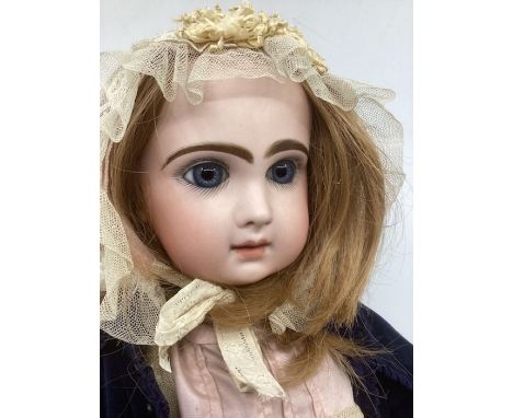 Jumeau Fine French Antique  doll c 1890 ; 22” size 10 Fine French Tete Jumeau closed mouth  doll, purchased at Jouets et jeux