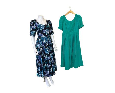 3 1980s Laura Ashley dresses and a raw silk blouse in the style of a Chinese fisherman's jacket (4)