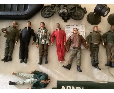 Palitoy Vintage action Man 1970 Very Large private childhood collection of Figures, talking commander, outfits, and equipment