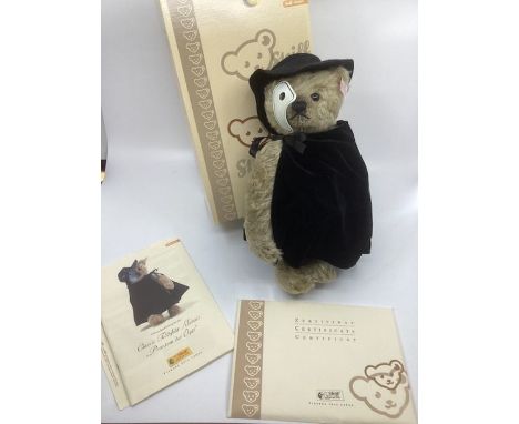 Steiff Phantom of The Opera 037184 1866/2000 &nbsp;30cm singing musical bear with battery pack , cert and box, mask and cape 