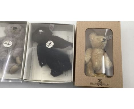 Steiff Miniature German mohair Teddy bears &nbsp;x 4 to include 2002 2009 2010 and other boxed good articulated small scale b