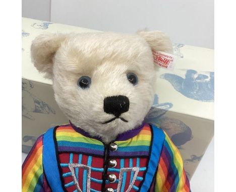 Steiff German teddy bear Joseph 037238 30cm white mohair 1463/2000 made in 2008 dressed as Joseph with cert in condition s so