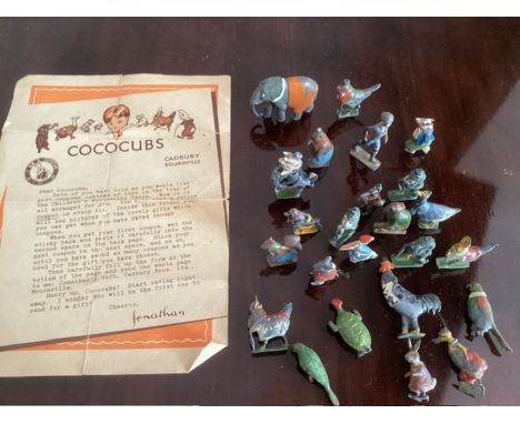 Cadburys coco cubs By Britains large collection 1930s lead painted &nbsp;figures-a great promotional early issue set of figur