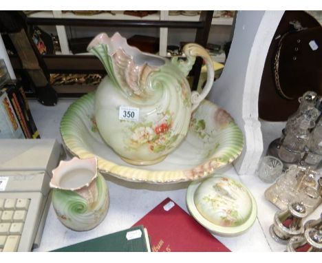 A 4 piece jug and basin set, a/f