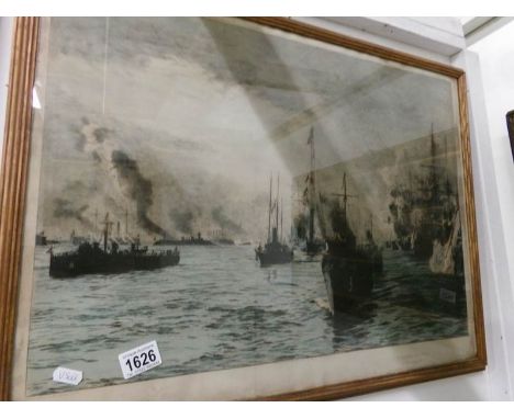 A framed and glazed print from the original by W.L.Wyllie A.R.A., 1851-1931 'Victoria Victrix'