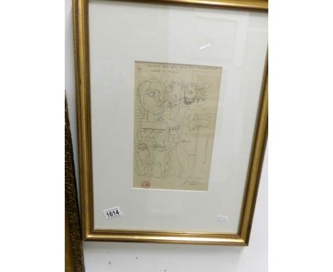 A Picasso print, possibly artist proof, from the Vollard suite, signed in pencil 'Picasso'
