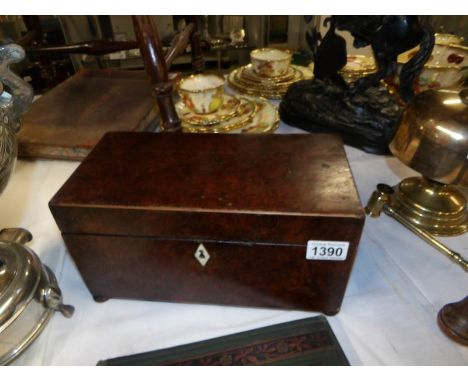 A tea caddy with Royal Doulton jar (a/f and missing lid)