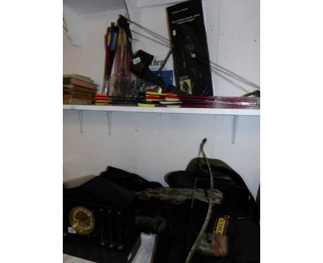 A compound bow hunting cross bow with 2 cases, bolts and targets