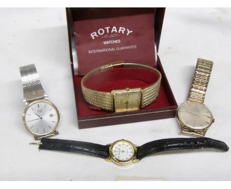 4 watches including Omega (working), Citizen and Rotary