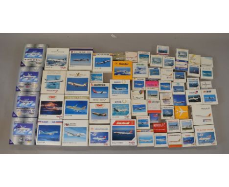 65 x Herpa & Gemini diecast model aircraft. Various scales.