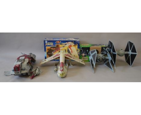 11 x Hasbro Star Wars vehicles, Saga, Power of the Jedi, Episode I and POTF2, includes: Republic Gunship; TIE Fighter; Slave 