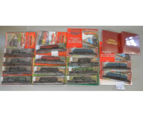 OO Gauge. Great British Locomotives Collection. 58 issues with scale model & magazine. Together with magazine binders. Some d