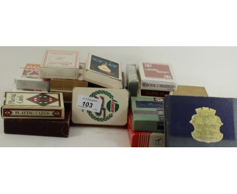 Collection of playing cards including advertising - many sealed 