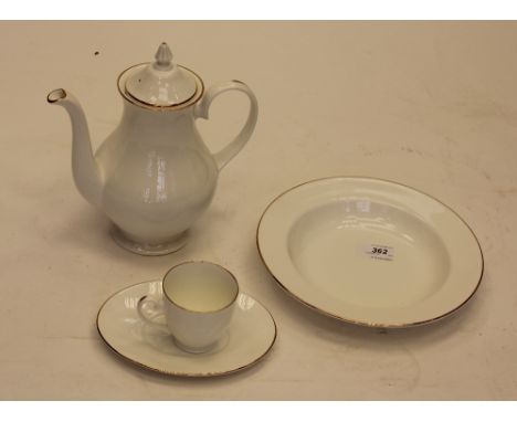 A 10 part Royal Grafton 'First Love' bone china service and tea set, 1 soup bowl AF 