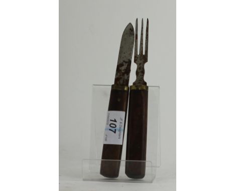 Unusual Military cased knife and fork set 