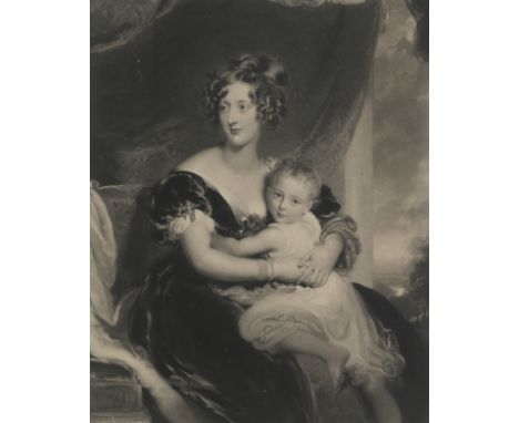 After Sir Thomas Lawrence (British, 1769-1830)Portrait of Countess Gower and the Lady Elizabeth Levenson Gowerlithograph 64.5