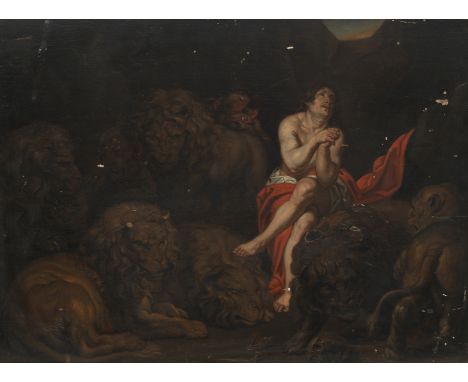 After Sir Peter Paul RubensDaniel in the Lions' Denoil on panel 45.5 x 60.5cm (17 15/16 x 23 13/16in).Footnotes:After the wor