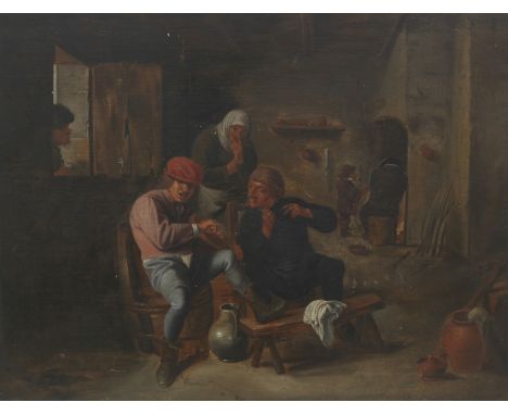 Follower of David Teniers the Younger (Antwerp 1610-1690)Tavern scene oil on panel28 x 36cm (11 x 14 1/8in).For further infor
