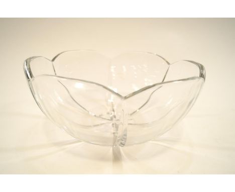 A Baccarat cut glass bowl and an Orrefors cut glass vase, etched marks