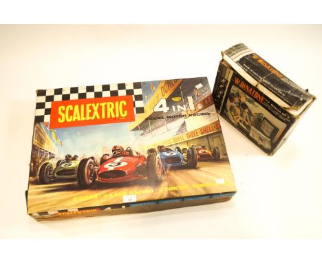 A boxed Scalextric set '80', 4 in 1 model Motor Racing kit and a Binatone TV Master Mark VI video game console