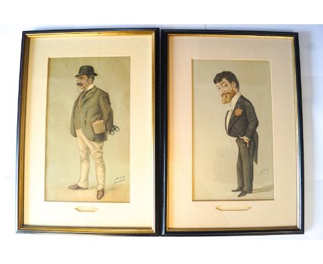 A framed set of 'Spy' (Sir Lesley Ward) cartoons, comprising 'The Badminton, Jimmy, For Ever and For Ever, Tea, The Jubilee P