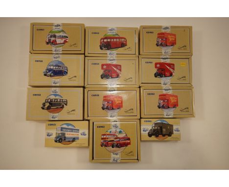 Twelve boxed Classic commercials from Corgi to include a Bedford pantechnicon and 0 series