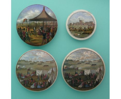 Wimbledon (223) and (224) two examples also Windsor Castle (177) chipped (4)(potlid pot lid pratt prattware)