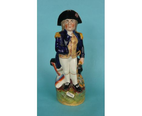 Nelson: a good and colourful Staffordshire character jug, circa 1865, 301mm, minor enamel flaking(staffordshire pottery)