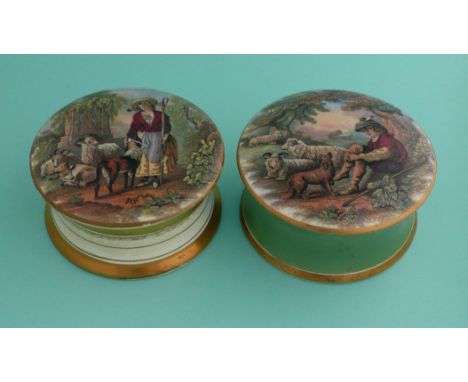 The Shepherdess (325) cracked and The Shepherd Boy (316) damaged, both banded in gold and complete with matching bases (4)(po