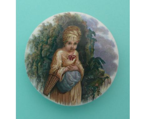 The Strawberry Girl (364)(potlid pot lid pratt prattware)