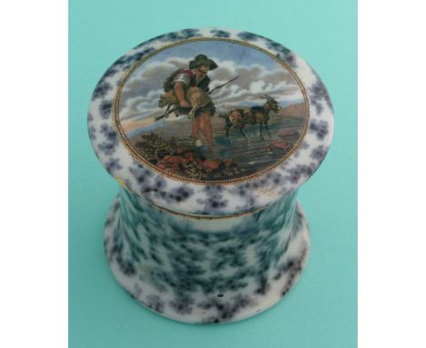 The Faithful Shepherd (271) black mottled border and flange, rim restored at eight o’clock and hairline crack, complete with 