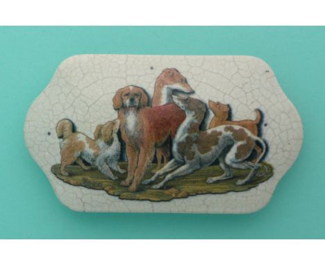Five Dogs (264B)(potlid pot lid pratt prattware)