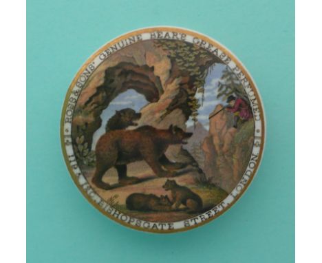 Bear Hunting (4) 119 & 120 Bishopsgate, gold lined rim(potlid pot lid pratt prattware)