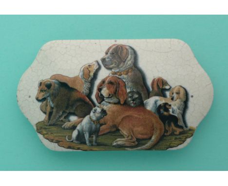 Nine Dogs (264F)(potlid pot lid pratt prattware)
