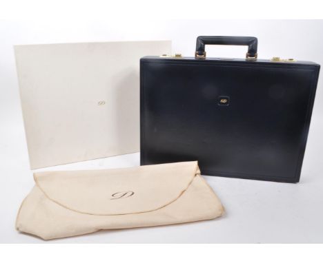 S.T. Dupont - A vintage late 20th century S.T. Dupont blue leather attache / briefcase. The case having blue leather exterior