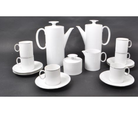 Thomas of Germany - Medallion - A collection of vintage 1960s late 20th century white / platinum coffee service pieces. To in