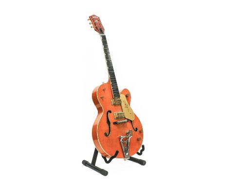Gretsch Chet Atkins Signature Hollow Body Electric Guitar model G6120-1959LTV, no.JT08093627, burnt orange body with gold scr