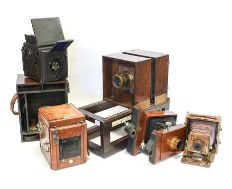 Various Wooden Cameras Butchers Popular Pressman, Special Ruby Reflex, BB Instantograph and two others (5)