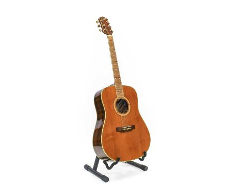 The Indie Guitar Co. Acoustic Guitar model no.UD-30S-N (Made in Korea) with decorative fret markers, in soft case