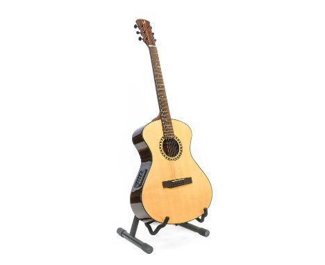 Andrew White Electro-Acoustic Guitar Model EOS111 no.AW17010055, natural finish with Artec Edge-Z equaliser, ring inlayed fre