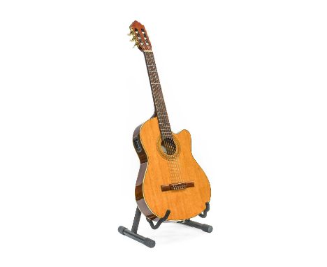 Signature Series (By Greg Bennett) Nylon Strung Electro- Acoustic Guitar model CT-1CE, serial no.S121116439, with single cut 