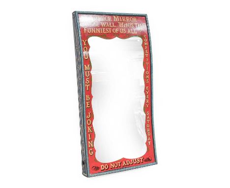 A Fun Showman's Wibbly-Wobbly Fairground Mirror first quarter 20th century, curvy surface for amusing reflection effects, wit