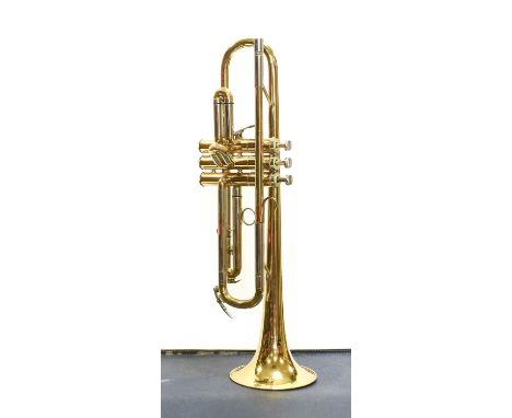 Trumpet Sovereign Model By Boosey & Hawkes bell stamped with globe logo, no.667421, in manufacturers hard caseAll valves and 