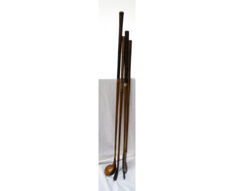 COLLECTION OF VINTAGE HICKORY SHAFTED GOLF CLUBSmakers noted include a Special Driver 'J.Carstairs The Links Fife', Brassie '
