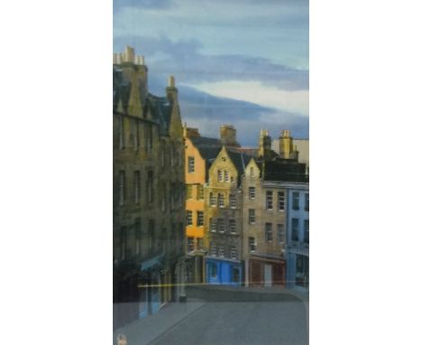 ANDY GRAYa giclee limited edition print of the sea, numbered 1/100, 19cm x 39cm and Edinburgh Grassmarket, 39cm x 22.5cm (2) 