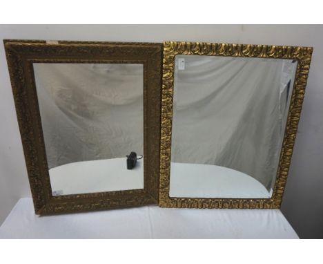 GILT FRAME WALL MIRRORwith a bevelled plate, 53.5cm x 67.5cm, together with another gilt frame wall mirror, 67cm x 51.5cm (2)
