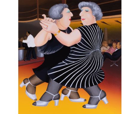 Beryl Cook (1926-2008) 'Dancing on the QE2' signed limited edition print 296/300, 76cm x 68cm, unframed.