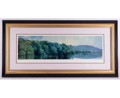 Robert Lenkiewicz (1941-2002) 'Warren Woods' signed limited edition print 347/395, 27cm x 98cm, framed and glazed.